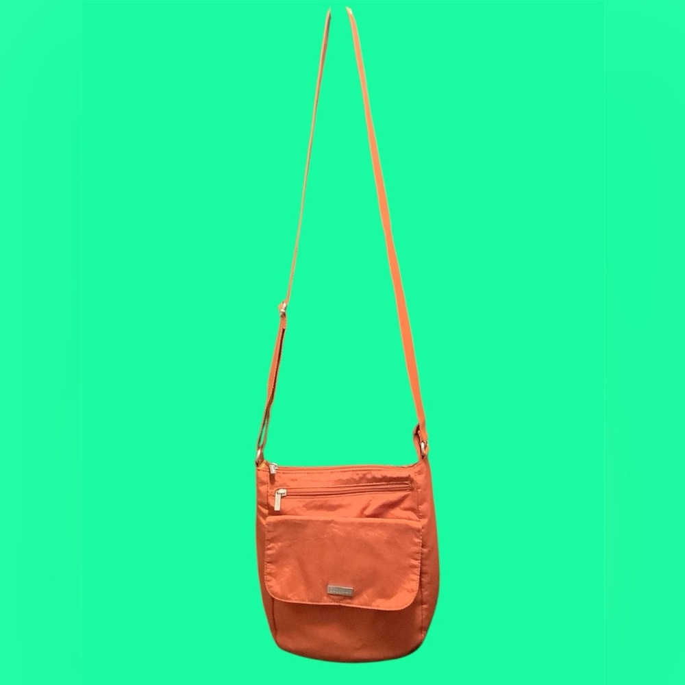 Chic Orange baggallini Crossbody Bag. Waterproof. Lots of pockets. NWOT
